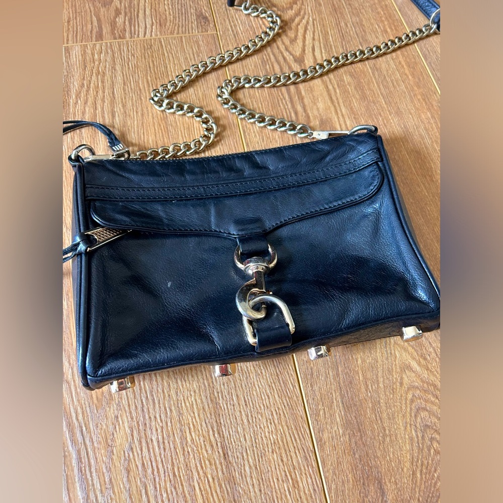 Rebecca Minkhoff Black Leather Mini Mac Crossbody